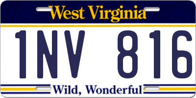 WV license plate 1NV816