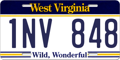 WV license plate 1NV848