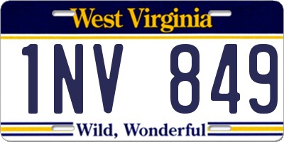 WV license plate 1NV849