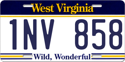 WV license plate 1NV858
