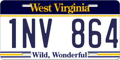 WV license plate 1NV864