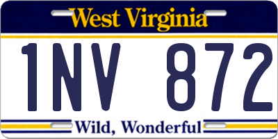 WV license plate 1NV872