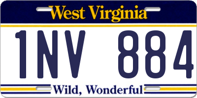 WV license plate 1NV884