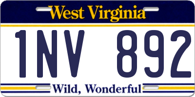 WV license plate 1NV892