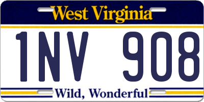 WV license plate 1NV908