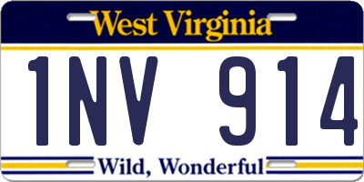 WV license plate 1NV914