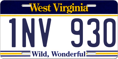 WV license plate 1NV930