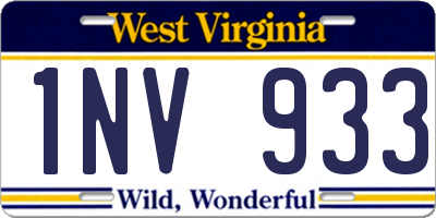 WV license plate 1NV933