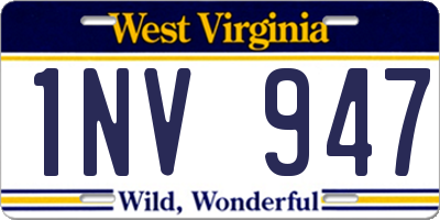 WV license plate 1NV947