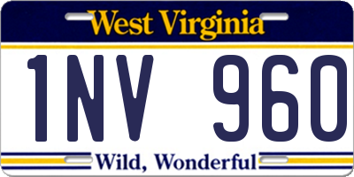 WV license plate 1NV960