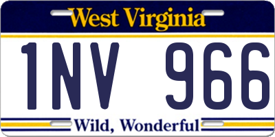 WV license plate 1NV966