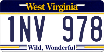 WV license plate 1NV978