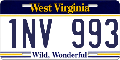 WV license plate 1NV993