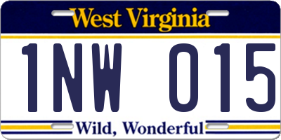 WV license plate 1NW015