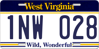 WV license plate 1NW028