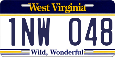 WV license plate 1NW048