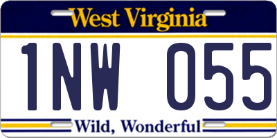 WV license plate 1NW055