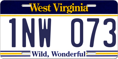 WV license plate 1NW073
