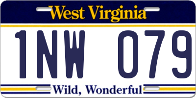 WV license plate 1NW079