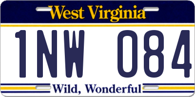 WV license plate 1NW084