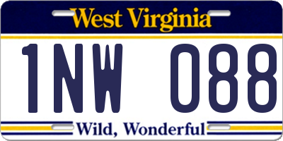 WV license plate 1NW088