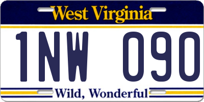 WV license plate 1NW090