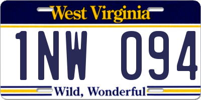 WV license plate 1NW094