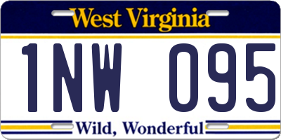 WV license plate 1NW095