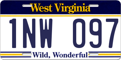 WV license plate 1NW097