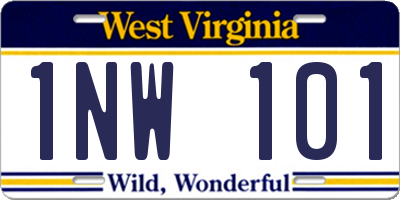WV license plate 1NW101