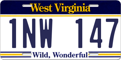 WV license plate 1NW147