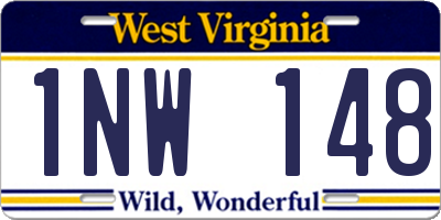 WV license plate 1NW148