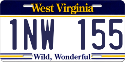 WV license plate 1NW155