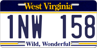 WV license plate 1NW158