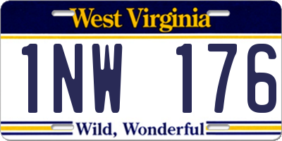 WV license plate 1NW176