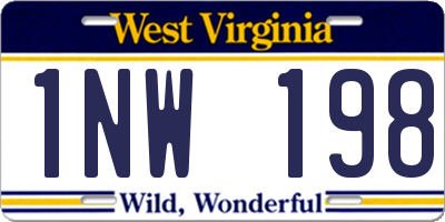 WV license plate 1NW198