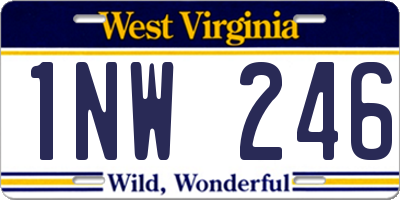 WV license plate 1NW246