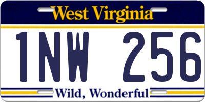 WV license plate 1NW256