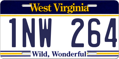 WV license plate 1NW264