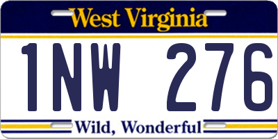 WV license plate 1NW276