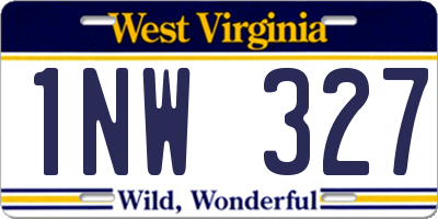 WV license plate 1NW327
