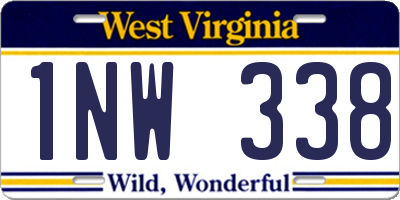 WV license plate 1NW338
