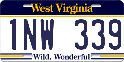 WV license plate 1NW339