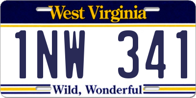 WV license plate 1NW341