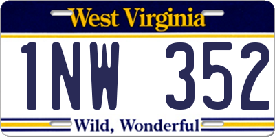 WV license plate 1NW352