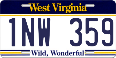 WV license plate 1NW359