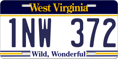 WV license plate 1NW372