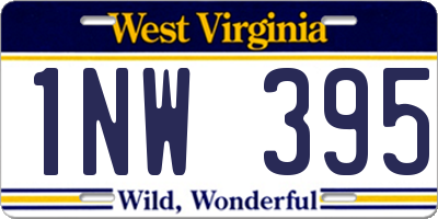 WV license plate 1NW395