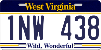 WV license plate 1NW438