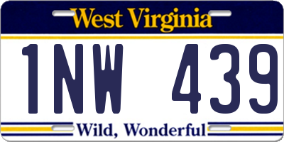 WV license plate 1NW439